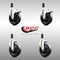 Service Caster 5 Inch 316SS Soft Rubber Swivel 1-3/8 Inch Stem Caster Lock Brake SCC, 2PK SCC-SS316TTLEX20S514-SRS-2-S-2-138 - alternate 1